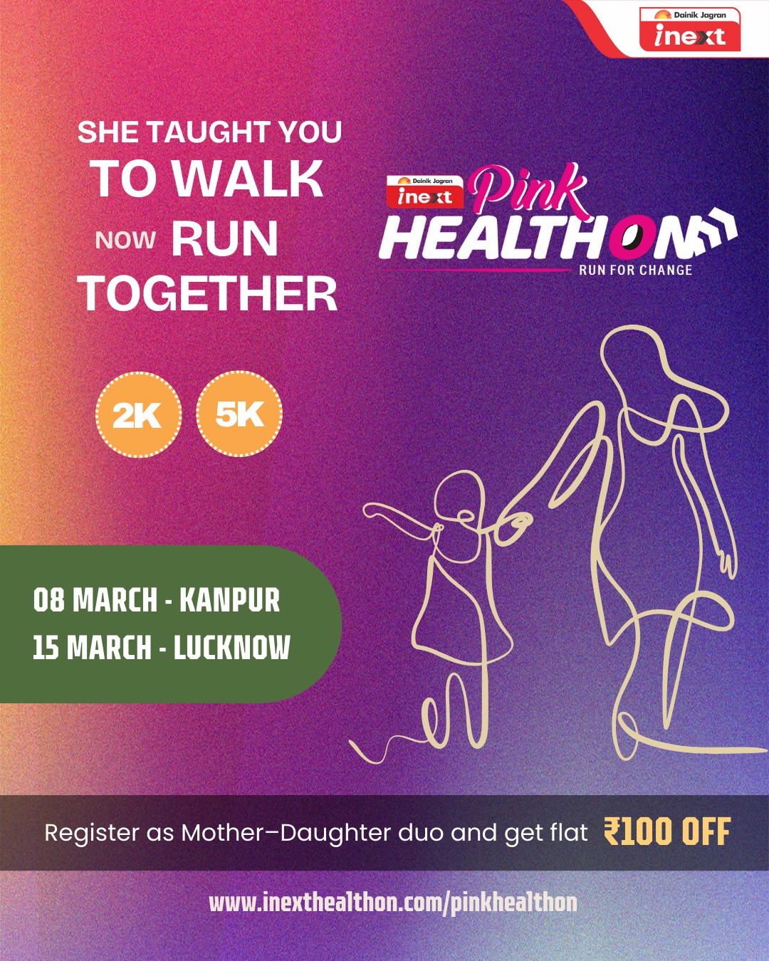 Mother and Daughter running together